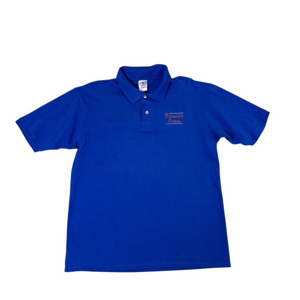 Vintage Red Eagle Jerzees Florida Gators Polo Shirt Blue Mens Large L Cotton